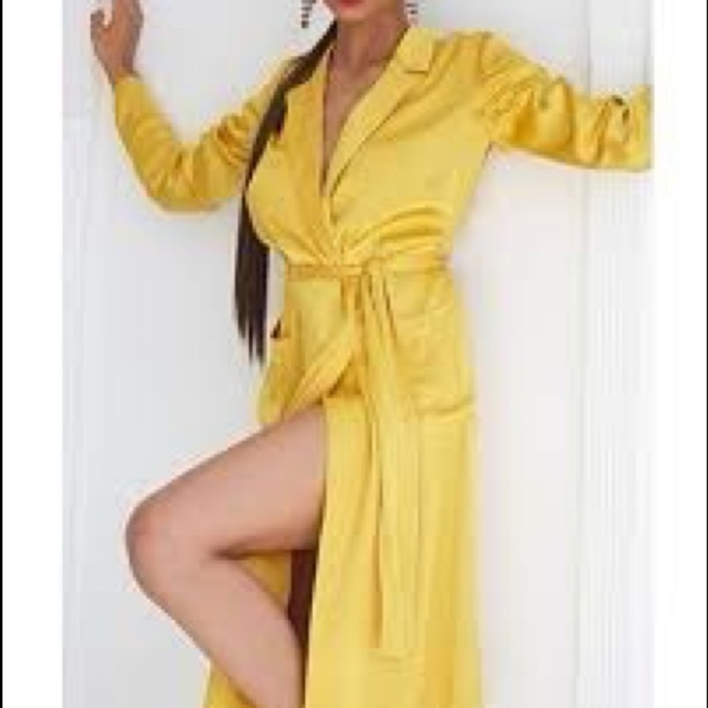 Forever 21 satin yellow wrap dress
